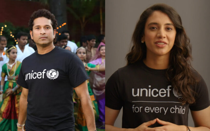 Sachin Tendulkar welcomes Smriti Mandhana to UNICEF India family as new Celebrity Advocate